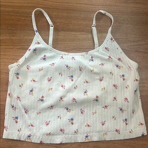Old Navy White Floral Tank Top